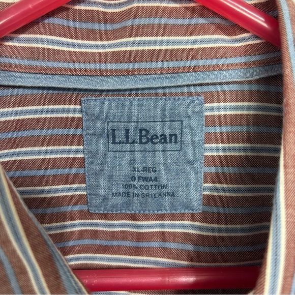 L.L.Bean Men's Striped Button Front Long Sleeve Cotton Shirt XL Reg - Picture 2 of 8